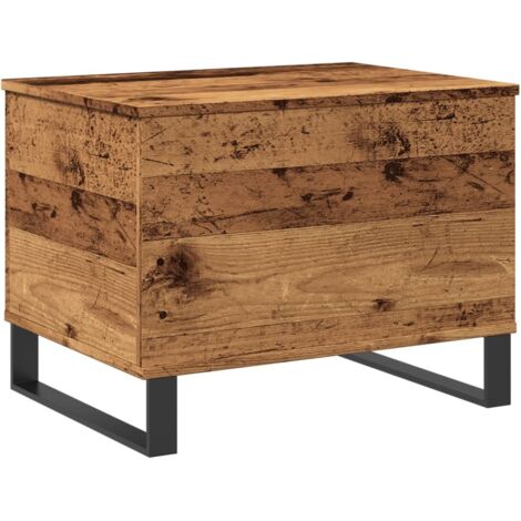 Mesa de centro elevable 60 x 44,5 x 45 cm madera de ingeniería marrón envejecida y metal DEC040208