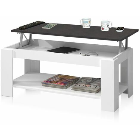 Mesa de centro elevable Ambit Blanco Artik (Blanco Mate) - Óxido 100cm (ancho) x 43–54cm (alto)