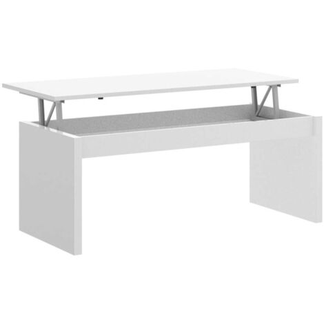 Mesa de centro elevable Carboneros en blanco 43 cm(alto)102 cm(ancho)50 cm(fondo)