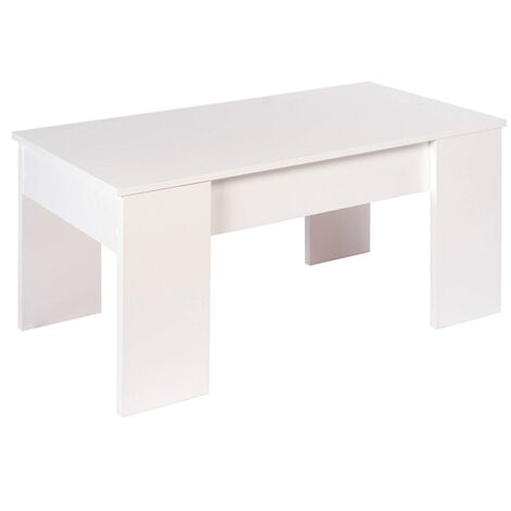 Mesa de centro elevable GALA tablero de partículas melaminizado 90x50x46 cm  BLANCO