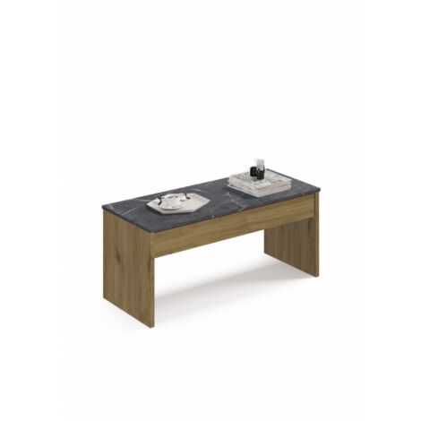 Mesa de centro Elevable Oslo acabado roble vega, 47-58 cm(alto)100 cm(ancho)50 cm(largo)