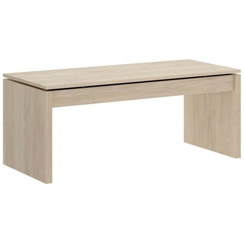 

Mesa de centro elevable SIDE tablero de partículas melaminizado color blanco brillo o natural 99x60x41/53 cm | NATURAL