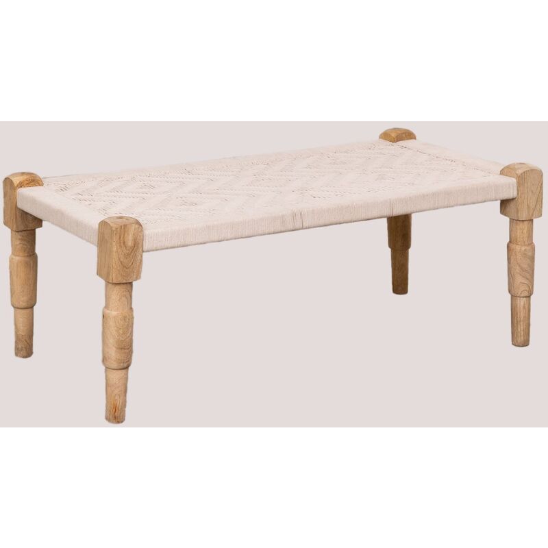 

Mesa de Centro en Macramé y Madera Kiron ↔120 cm - Sklum