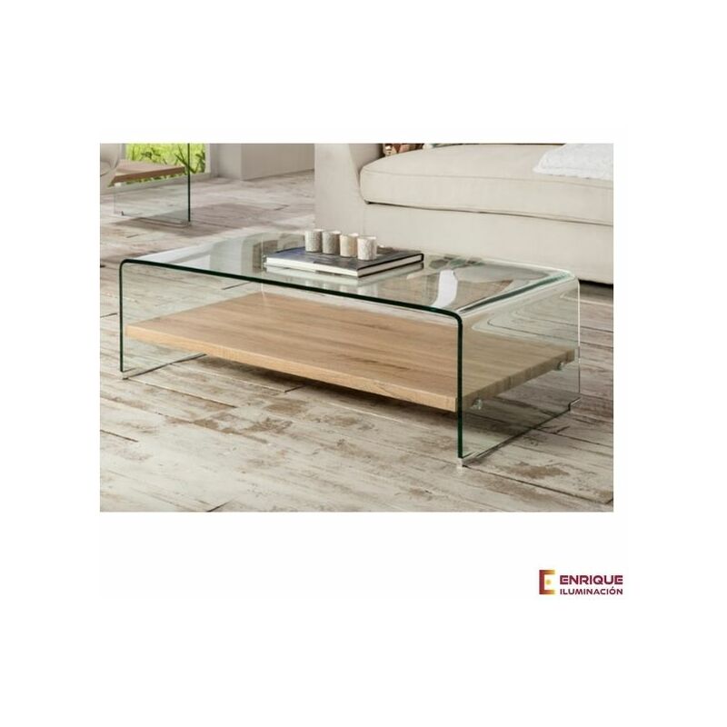 

Mesa de centro en madera y cubierta de cristal SONOMA - Schuller