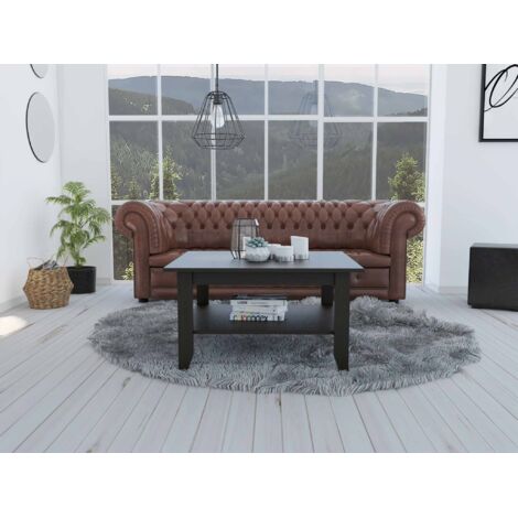 Mesa de Centro Essenziale in Wengué con Ripiano Integrato