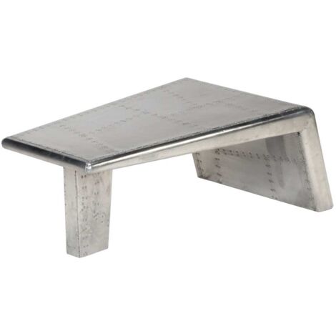 Mesa de centro estilo aviador vintage de aluminio vidaXL