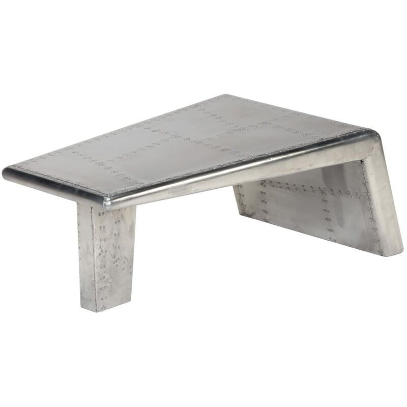 

Mesa de centro estilo Aviator vintage aluminio - Plateado - Vidaxl