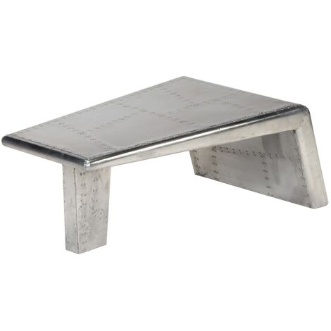 Mesa de centro estilo Aviator vintage aluminio vidaXL - Plateado