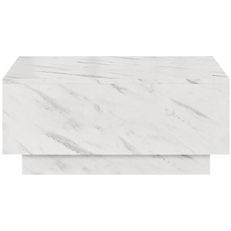 Mesa de centro Goodyear 134, Mármol blanco, 40x60x90cm, Diámetro: 0, Aglomerado laminado, Angular
