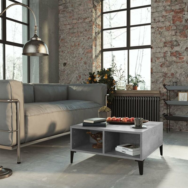 

Mesa de centro gris hormigon aglomerado 60x60x30 cm