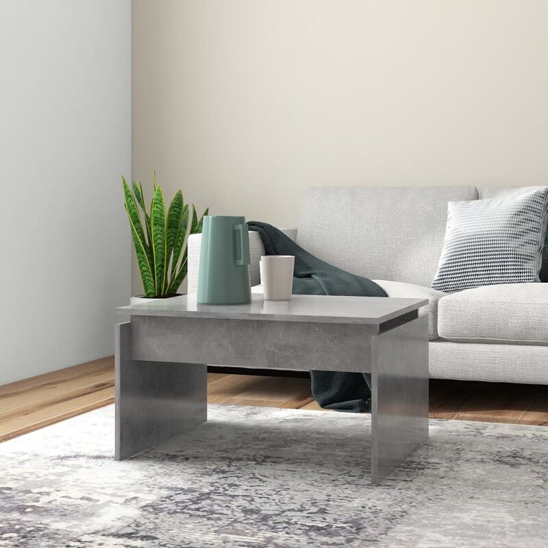 

Mesa de centro gris hormigón aglomerado 68x50x38 cm