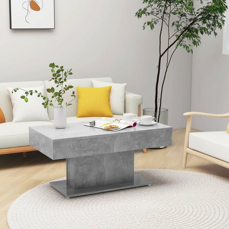 

Mesa de centro gris hormigon aglomerado 96x50x45 cm