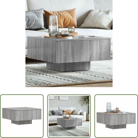 Mesa de centro gris -  Mesa de centro madera de ingeniería gris Sonoma 60x60x31,5 cm