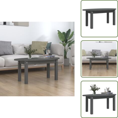 Mesa de centro gris - vidaXL Mesa de centro de madera maciza de pino gris 80x40x35 cm -