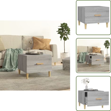 Mesa de centro gris - vidaXL Mesa de centro madera contrachapada gris Sonoma 50x50x40 cm - Mesa de centro contrachapada