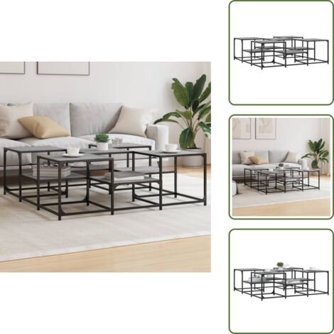 Mesa de centro gris - vidaXL Mesa de centro madera de ingeniería gris Sonoma 121x121x40 cm - Mesa de centro Sonoma