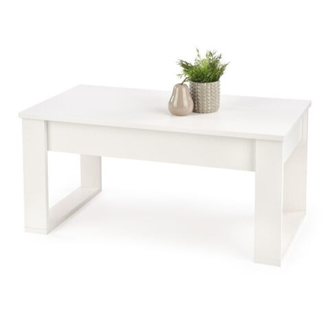 Mesa de centro Houston 865, Blanco, 52x60x110cm, Diámetro: 0, Aglomerado laminado, Angular