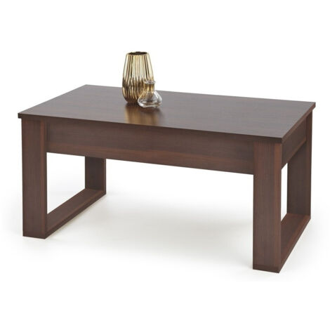 Mesa de centro Houston 865, Nuez oscura, 52x60x110cm, Diámetro: 0, Aglomerado laminado, Angular