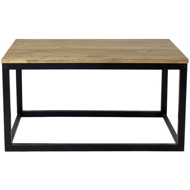 

Mesa de centro icub 40x80 42cm altura estilo industrial acabado vintage negro Rogal