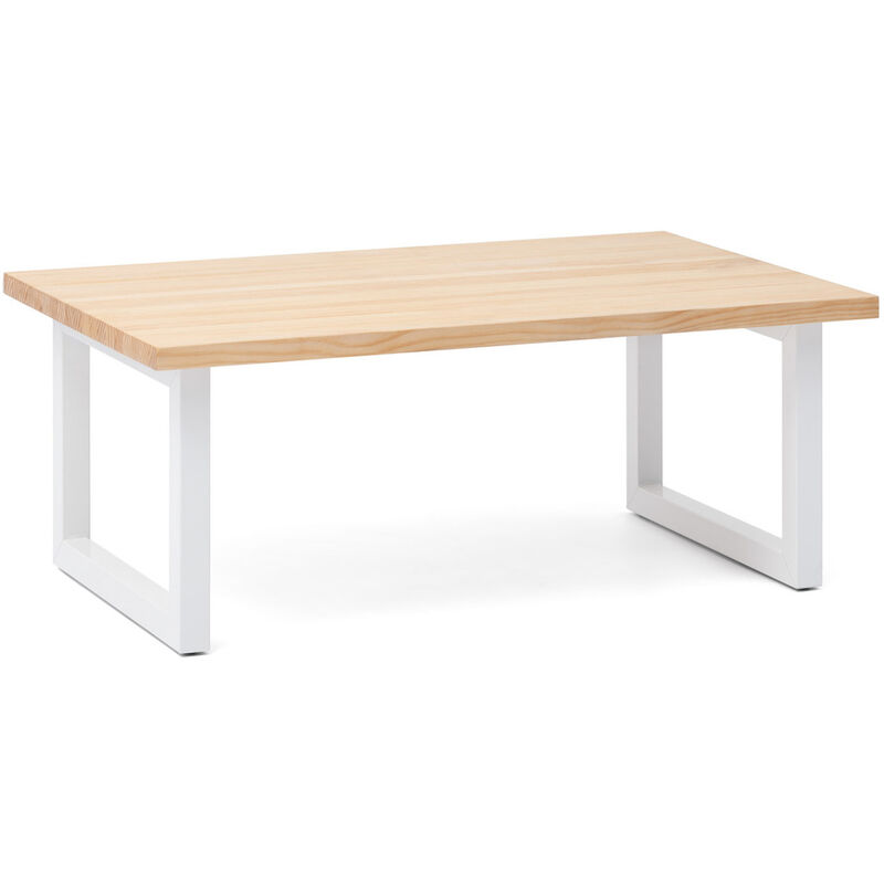 

Mesa de centro iCub Strong ECO 60x100x43cm blanca madera efecto vintage estilo industrial - 60X100X43 cm - Natural - Blanco - 3