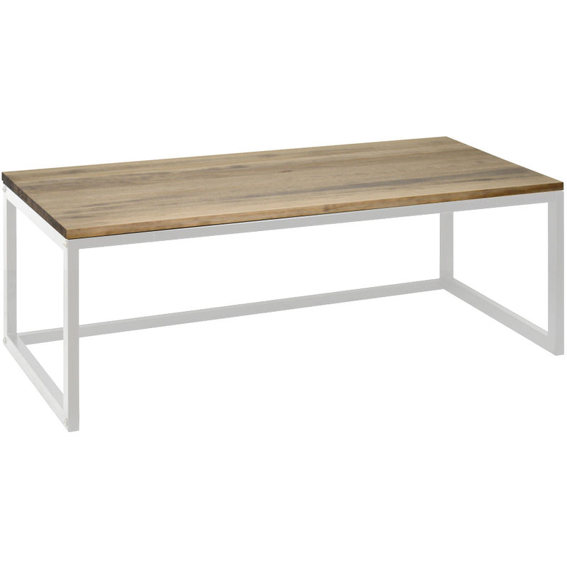 

Mesa Centro ECO Three 100x45x40cm Blanca madera efecto vintage estilo industrial Box Furniture - 45X100X40 cm - Efecto Vintage - Blanco