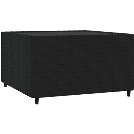 Mesa de centro jardín cuadrada ratán sintético negro 50x50x30cm vidaXL