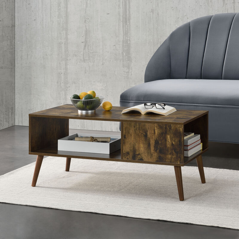 

Mesa de Centro Karlshamn - 45 x 100 x 50 cm - Mesa de Salón - Auxiliar - con Espacio de Almacenamiento Adicional - Mesa Baja - Mesa de Café o Té