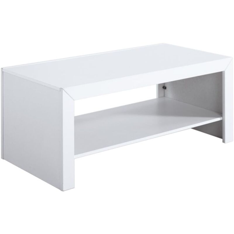 

Mesa de centro lacada blanca rectangular 45 cm(alto)110 cm(ancho)45 cm(largo) Color BLANCO