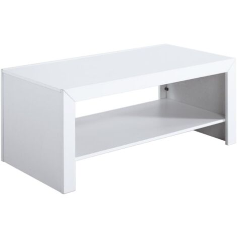 Mesa de centro lacada blanca rectangular 45 cm(alto)110 cm(ancho)55 cm(largo)