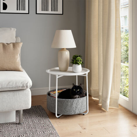Mesa de centro Liva, Blanco, 47 x 50 cm, Vicco