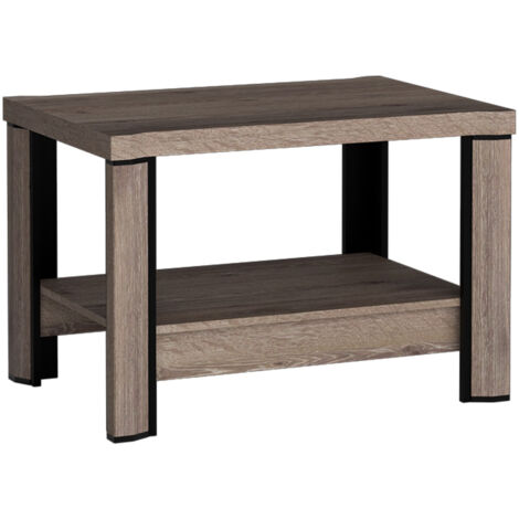 Mesa de centro Lorelie 113, Trufa roble, 61x60x90cm, Diámetro: 0, Aglomerado laminado, Angular