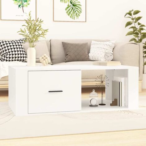 Mesa de centro madera contrachapada blanco 100x50,5x35 cm vidaXL