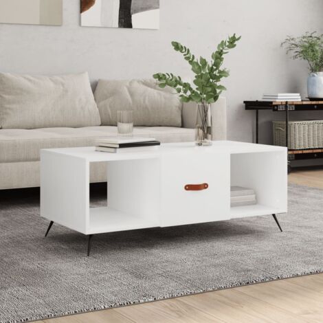 Mesa de centro madera contrachapada blanco 102x50x40 cm vidaXL