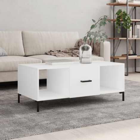 Mesa de centro madera contrachapada blanco 102x50x40 cm vidaXL