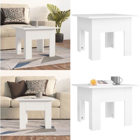 Mesa de centro madera contrachapada blanco 55x55x42 cm - Mesa de salón - Mesa de centro de madera