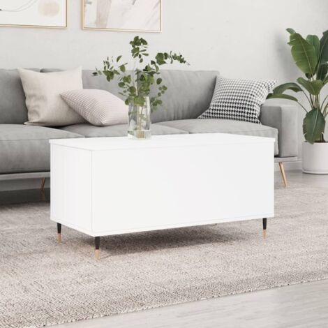 Mesa de centro madera contrachapada blanco 90x44,5x45 cm vidaXL