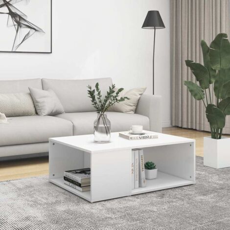 Mesa de centro madera contrachapada blanco 90x67x33 cm vidaXL