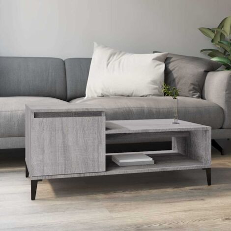 Mesa de centro madera contrachapada gris  100x50x45 cm
