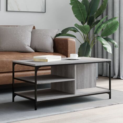 Mesa de centro madera contrachapada gris  100x50x45 cm