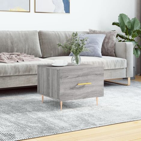 Mesa de centro madera contrachapada gris  50x50x40 cm