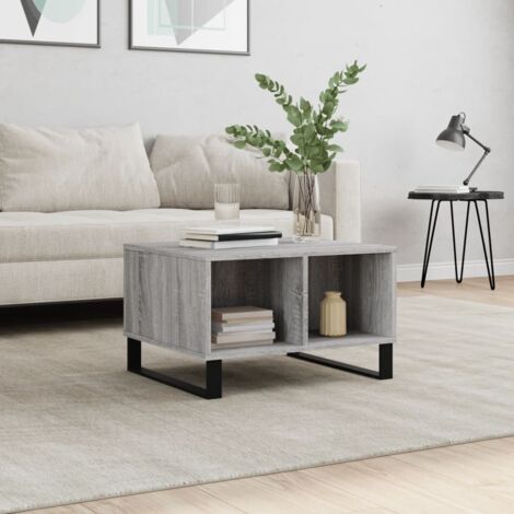 Mesa de centro madera contrachapada gris  60x50x36,5 cm