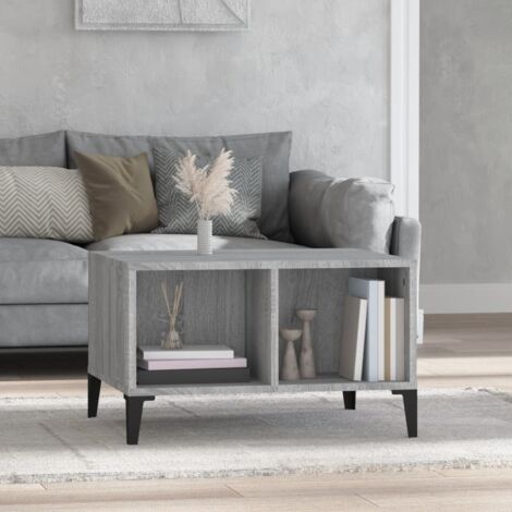 Mesa de centro madera contrachapada gris  60x50x36,5 cm