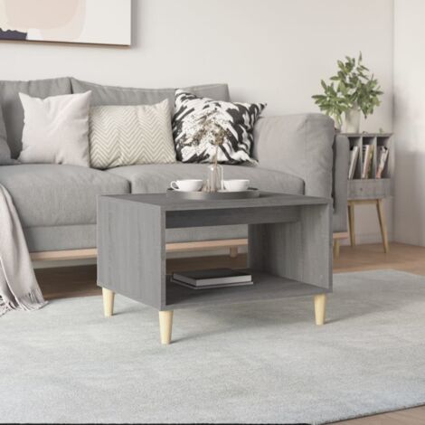 Mesa de centro madera contrachapada gris  60x50x40 cm
