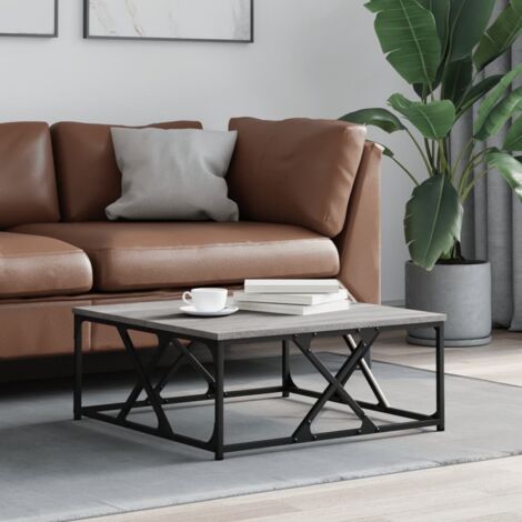 Mesa de centro madera contrachapada gris  70x70x30 cm