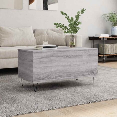 Mesa de centro madera contrachapada gris  90x44,5x45 cm