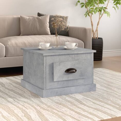 Mesa de centro madera contrachapada gris hormigón 50x50x35 cm vidaXL