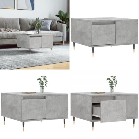 Mesa de centro madera contrachapada gris hormigón 55x55x36,5 cm - Madera contrachapada - Mesa auxiliar