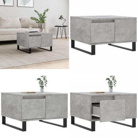 Mesa de centro madera contrachapada gris hormigón 55x55x36,5 cm - Madera contrachapada - Mesa auxiliar