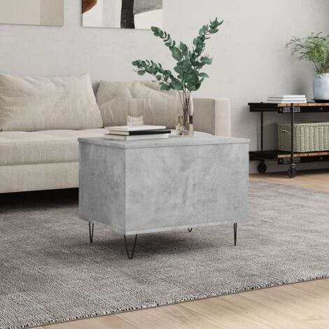 Mesa de centro madera contrachapada gris hormigón 60x44,5x45 cm vidaXL