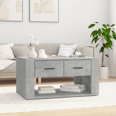 Mesa de centro madera contrachapada gris hormigón 80x50x40 cm vidaXL